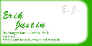 erik justin business card